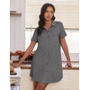 image:imageEkouaer Nightgowns for Women Button Down V Neck Sleepshirt Short Sleeve Nursing Dress SXXLGrey