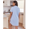 image:imageEkouaer Nightgowns for Women Button Down V Neck Sleepshirt Short Sleeve Nursing Dress SXXLLight Blue