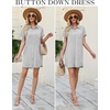 image:imageEkouaer Nightgowns for Women Button Down V Neck Sleepshirt Short Sleeve Nursing Dress SXXLLight Grey