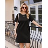 image:imageEkouaer Nightgowns for Women Cotton Sleep Shirts Tshirt Nightshirt Casual Sleepdress Pullover Dress with Pockets S3XLBlack