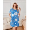 image:imageEkouaer Nightgowns for Women Cotton Sleep Shirts Tshirt Nightshirt Casual Sleepdress Pullover Dress with Pockets S3XLBlue Flower