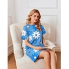 image:imageEkouaer Nightgowns for Women Cotton Sleep Shirts Tshirt Nightshirt Casual Sleepdress Pullover Dress with Pockets S3XLBlue Flower