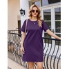 image:imageEkouaer Nightgowns for Women Cotton Sleep Shirts Tshirt Nightshirt Casual Sleepdress Pullover Dress with Pockets S3XLDark Purple