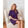 image:imageEkouaer Nightgowns for Women Cotton Sleep Shirts Tshirt Nightshirt Casual Sleepdress Pullover Dress with Pockets S3XLDark Purple