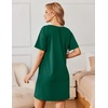 image:imageEkouaer Nightgowns for Women Cotton Sleep Shirts Tshirt Nightshirt Casual Sleepdress Pullover Dress with Pockets S3XLEvergreen