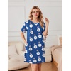 image:imageEkouaer Nightgowns for Women Cotton Sleep Shirts Tshirt Nightshirt Casual Sleepdress Pullover Dress with Pockets S3XLLeopard Flower