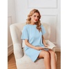image:imageEkouaer Nightgowns for Women Cotton Sleep Shirts Tshirt Nightshirt Casual Sleepdress Pullover Dress with Pockets S3XLLight Blue