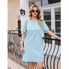 image:imageEkouaer Nightgowns for Women Cotton Sleep Shirts Tshirt Nightshirt Casual Sleepdress Pullover Dress with Pockets S3XLLight Blue