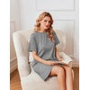 image:imageEkouaer Nightgowns for Women Cotton Sleep Shirts Tshirt Nightshirt Casual Sleepdress Pullover Dress with Pockets S3XLLight Gray