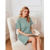 image:imageEkouaer Nightgowns for Women Cotton Sleep Shirts Tshirt Nightshirt Casual Sleepdress Pullover Dress with Pockets S3XLLight Green