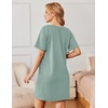 image:imageEkouaer Nightgowns for Women Cotton Sleep Shirts Tshirt Nightshirt Casual Sleepdress Pullover Dress with Pockets S3XLLight Green