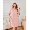 image:imageEkouaer Nightgowns for Women Cotton Sleep Shirts Tshirt Nightshirt Casual Sleepdress Pullover Dress with Pockets S3XLLight Pink
