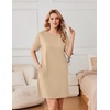 image:imageEkouaer Nightgowns for Women Cotton Sleep Shirts Tshirt Nightshirt Casual Sleepdress Pullover Dress with Pockets S3XLLight Yellow