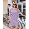 image:imageEkouaer Nightgowns for Women Cotton Sleep Shirts Tshirt Nightshirt Casual Sleepdress Pullover Dress with Pockets S3XLLilac