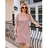 image:imageEkouaer Nightgowns for Women Cotton Sleep Shirts Tshirt Nightshirt Casual Sleepdress Pullover Dress with Pockets S3XLLotus Pink