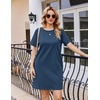 image:imageEkouaer Nightgowns for Women Cotton Sleep Shirts Tshirt Nightshirt Casual Sleepdress Pullover Dress with Pockets S3XLNavy Blue