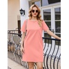 image:imageEkouaer Nightgowns for Women Cotton Sleep Shirts Tshirt Nightshirt Casual Sleepdress Pullover Dress with Pockets S3XLOrange Pink