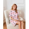 image:imageEkouaer Nightgowns for Women Cotton Sleep Shirts Tshirt Nightshirt Casual Sleepdress Pullover Dress with Pockets S3XLPink Flower