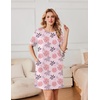 image:imageEkouaer Nightgowns for Women Cotton Sleep Shirts Tshirt Nightshirt Casual Sleepdress Pullover Dress with Pockets S3XLPink Flower