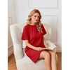 image:imageEkouaer Nightgowns for Women Cotton Sleep Shirts Tshirt Nightshirt Casual Sleepdress Pullover Dress with Pockets S3XLTeal Red