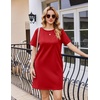 image:imageEkouaer Nightgowns for Women Cotton Sleep Shirts Tshirt Nightshirt Casual Sleepdress Pullover Dress with Pockets S3XLTeal Red