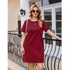 image:imageEkouaer Nightgowns for Women Cotton Sleep Shirts Tshirt Nightshirt Casual Sleepdress Pullover Dress with Pockets S3XLWine Red