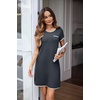image:imageEkouaer Sleep Shirts for Women Nightgown Short Sleeve Night Shirts for Women Sleepwear Soft Nightdress SXXLDark Grey
