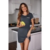 image:imageEkouaer Sleep Shirts for Women Nightgown Short Sleeve Night Shirts for Women Sleepwear Soft Nightdress SXXLDark Grey