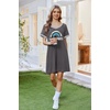 image:imageEkouaer Womens Nightgown Short Sleeve Sleepshirt V Neck Sleepdress Casual Nightshirt Sleepwear Loungewear SXXXLDark Grey