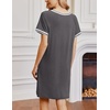image:imageEkouaer Womens Nightgown Short Sleeve Sleepshirt V Neck Sleepdress Casual Nightshirt Sleepwear Loungewear SXXXLDark Grey