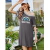 image:imageEkouaer Womens Nightgown Short Sleeve Sleepshirt V Neck Sleepdress Casual Nightshirt Sleepwear Loungewear SXXXLDark Grey