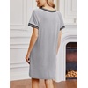 image:imageEkouaer Womens Nightgown Short Sleeve Sleepshirt V Neck Sleepdress Casual Nightshirt Sleepwear Loungewear SXXXLLight Grey