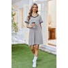 image:imageEkouaer Womens Nightgown Short Sleeve Sleepshirt V Neck Sleepdress Casual Nightshirt Sleepwear Loungewear SXXXLLight Grey