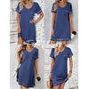 image:imageEkouaer Womens Nightgowns for Women Short Sleeves V Neck Sleepwear Plus Size Sleepshirt Short Nightshirt Tshirts Dress SXXLBlue