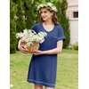 image:imageEkouaer Womens Nightgowns for Women Short Sleeves V Neck Sleepwear Plus Size Sleepshirt Short Nightshirt Tshirts Dress SXXLBlue