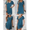 image:imageEkouaer Womens Nightgowns for Women Short Sleeves V Neck Sleepwear Plus Size Sleepshirt Short Nightshirt Tshirts Dress SXXLBlue Green