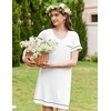 image:imageEkouaer Womens Nightgowns for Women Short Sleeves V Neck Sleepwear Plus Size Sleepshirt Short Nightshirt Tshirts Dress SXXLWhite