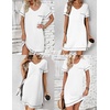 image:imageEkouaer Womens Nightgowns for Women Short Sleeves V Neck Sleepwear Plus Size Sleepshirt Short Nightshirt Tshirts Dress SXXLWhite