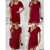 image:imageEkouaer Womens Nightgowns for Women Short Sleeves V Neck Sleepwear Plus Size Sleepshirt Short Nightshirt Tshirts Dress SXXLWine Red