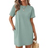image:imageEkouaer Nightgowns for Women Cotton Sleep Shirts Tshirt Nightshirt Casual Sleepdress Pullover Dress with Pockets S3XLLight Green