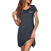 image:imageEkouaer Sleep Shirts for Women Nightgown Short Sleeve Night Shirts for Women Sleepwear Soft Nightdress SXXLDark Grey