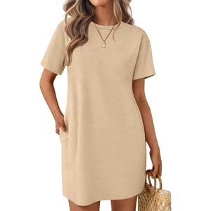 image:imageEkouaer Nightgowns for Women Cotton Sleep Shirts Tshirt Nightshirt Casual Sleepdress Pullover Dress with Pockets S3XLLight Yellow