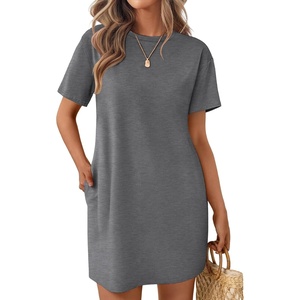 image:imageEkouaer Nightgowns for Women Cotton Sleep Shirts Tshirt Nightshirt Casual Sleepdress Pullover Dress with Pockets S3XLMedium Gray