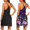image:imageEkouaer 2 Pack Nightgown for Womens Nightshirt Sleepwear Sleep Tank Chemise Racerback Sleeveless Dress2 Pack Black  Purple Floral