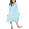 image:imageEkouaer Girls Nightgowns Toddler Pajamas Dress Sleep Nightshirts Princess Soft Sleepwear for KidsAqua Green