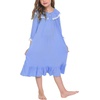 image:imageEkouaer Girls Nightgowns Toddler Pajamas Dress Sleep Nightshirts Princess Soft Sleepwear for KidsBlue