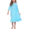 image:imageEkouaer Girls Nightgowns Toddler Pajamas Dress Sleep Nightshirts Princess Soft Sleepwear for KidsClear Blue
