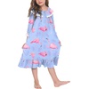 image:imageEkouaer Girls Nightgowns Toddler Pajamas Dress Sleep Nightshirts Princess Soft Sleepwear for KidsFlamingo
