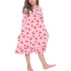 image:imageEkouaer Girls Nightgowns Toddler Pajamas Dress Sleep Nightshirts Princess Soft Sleepwear for KidsPink Cherry