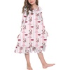 image:imageEkouaer Girls Nightgowns Toddler Pajamas Dress Sleep Nightshirts Princess Soft Sleepwear for KidsPink Striped Teddy Bear